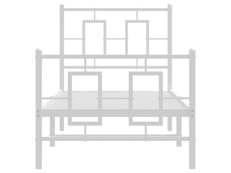  Lit simple- lit adulte -  cadre de lit métal sans matelas avec pied de lit blanc 80x200cm  - Conforama D