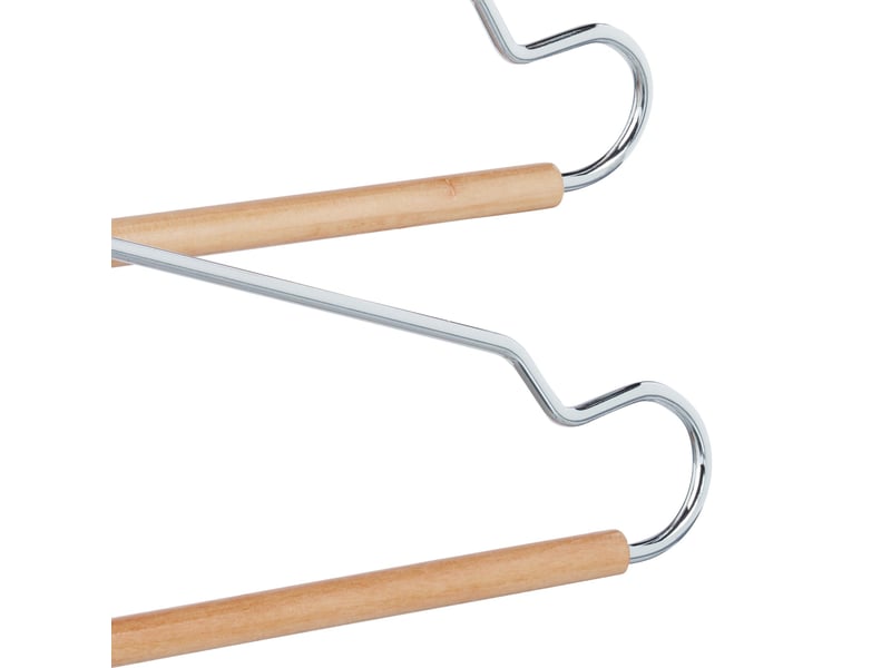  Lot de 2 cintres multiples flexibles pour vêtements rangement vertical horizontal 49 x 42,5 x 2,5 cm en bois de lotus naturel 13_0005673  - Conforama E