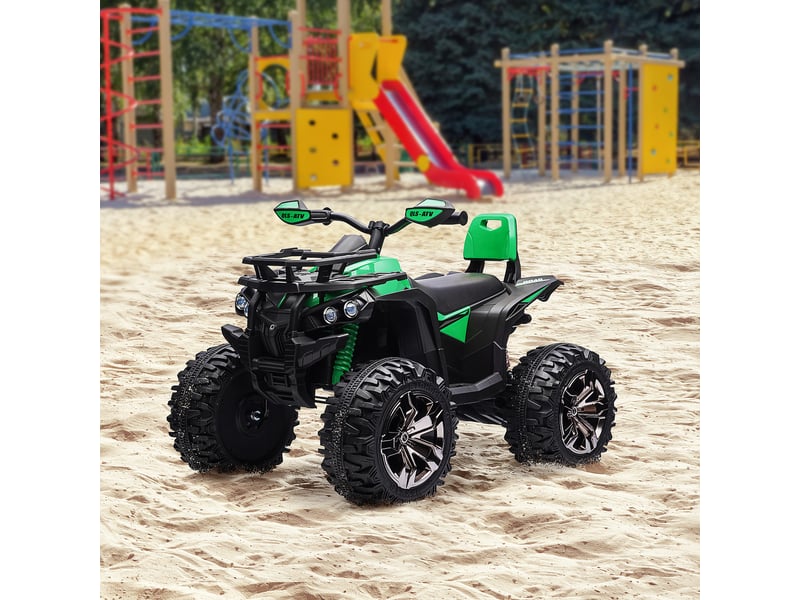 Quad électrique pour enfants, avec lumières et musique, vitesse de 3 à 8 kmh, pour les 3 à 5 ans, vert - Conforama D
