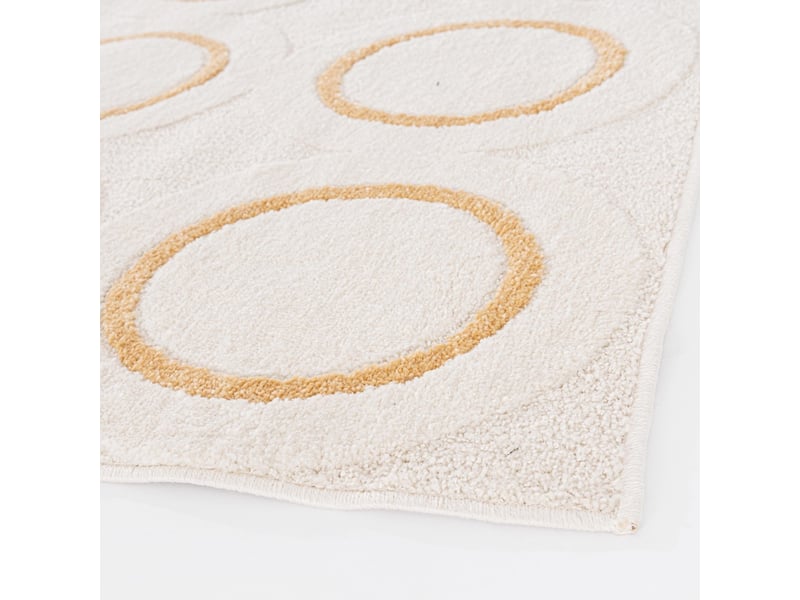 Tapis rectangulaire 160x230 pour salon motif à cercles zina  - Conforama C