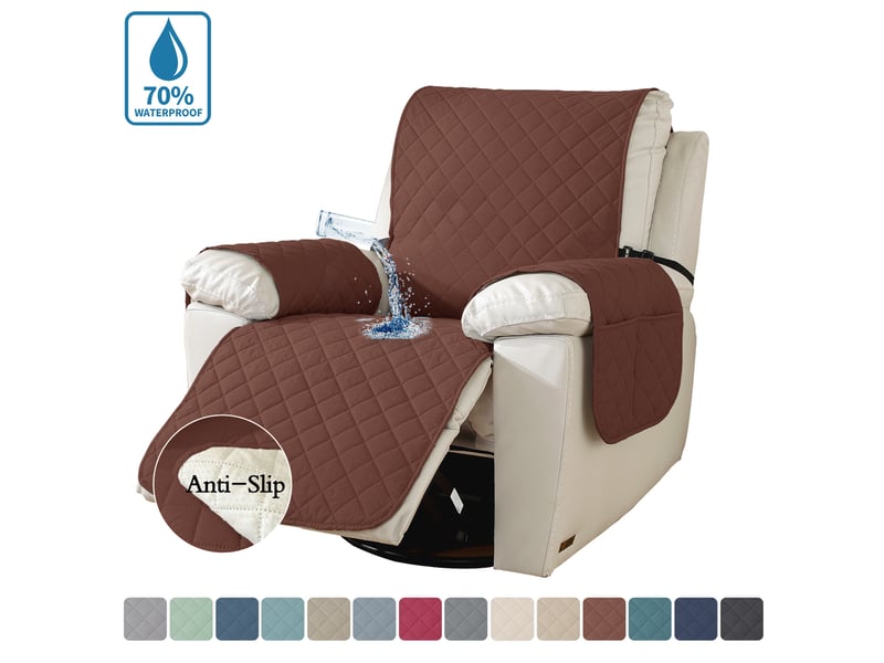  Housse imperméable pour fauteuil inclinable – protection de canapé résistante aux taches – lavable – pour fauteuil de massage une place – marron  - Conforama A