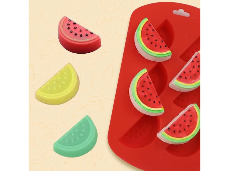  Moule en silicone pastèque 3d – 4 paquets de 6 cavités ustensiles de cuisson antiadhésifs qualité alimentaire  - Conforama C