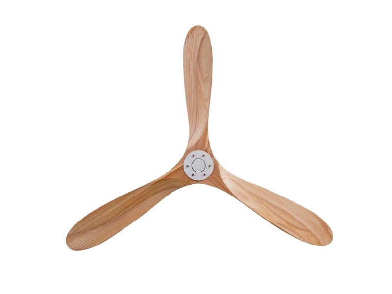  Ventilateur de plafond - avec télécommande et moteur réversible - metal &amp; wood - blanc - 152 x 152 x 32 cm - installation au plafond - salon et chambre EU60YM-1615WH - Conforama B