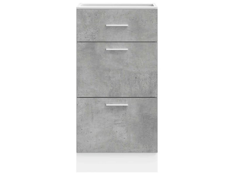 Meuble de rangement, meuble bas de cuisine gris béton 40x46x81,5cm bois d'ingénierie - Conforama D