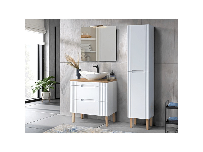 Plan pour vasque icon 80cm effet chêne coast evoke oak 80x46cm - Conforama B