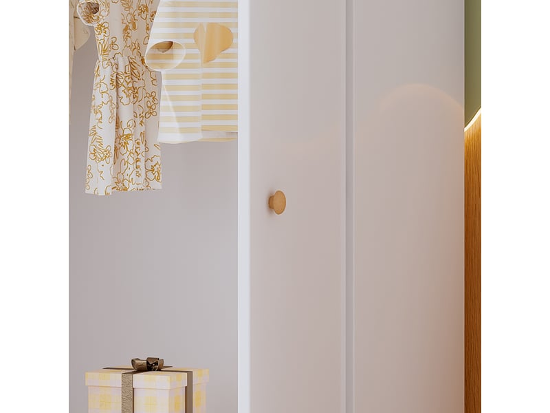  Armoire 2 portes avec penderie pour chambre en mdf 80×50×120 cm blanc  - Conforama D