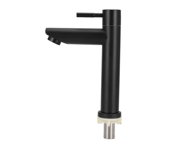  Robinet d'eau de lavabo froid simple en acier inoxydable noir, robinet d'eau de salle de bains à domicile, accessoires de toilettes XLH-ZLS-014458ZLS - Conforama E