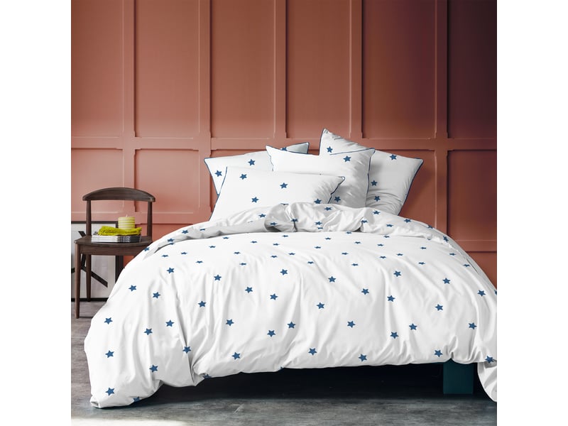  Parure de lit imprimée 100% coton, nuit etoilée 240x220+2x65x65cm  - Conforama A