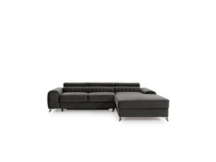 Canapé d'angle droit gris foncé convertible 3 places jayson grand confort