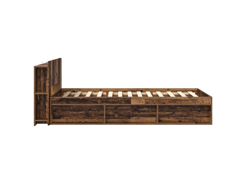  Lit simple- lit adulte -  cadre de lit avec rangement bois ancien 80 x 200 cm  - Conforama B