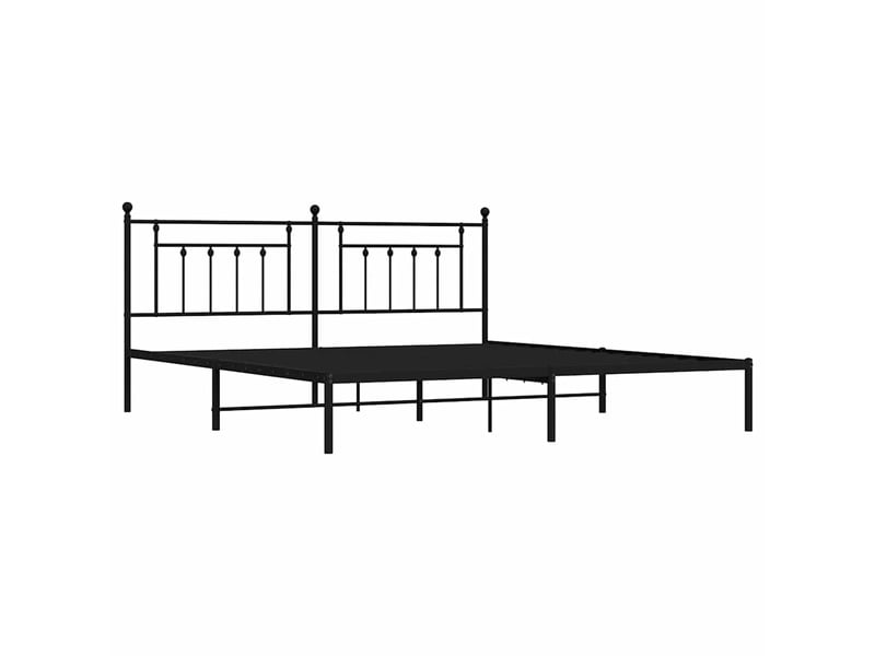  Lit double- lit adulte -  cadre de lit métal sans matelas avec tête de lit noir 200x200cm  - Conforama B