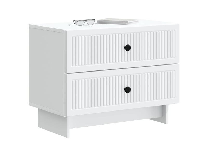  Table de chevet - cabinet de chevet - table de nuit blanc 62 x 34,5 x 47,5 cm bois d'ingénierie  - Conforama B