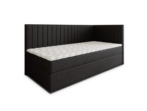 Lit avec rangement 80x200 cm <strong>MASSENO</strong> <strong></strong> coloris noir