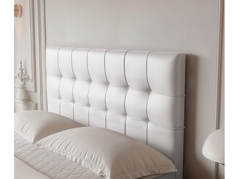  Lit adulte imperial - 160x200 cm - matelas ressorts + surmatelas - coffre de rangement - éco-cuir résistant blanc IMPERIAL - Conforama D