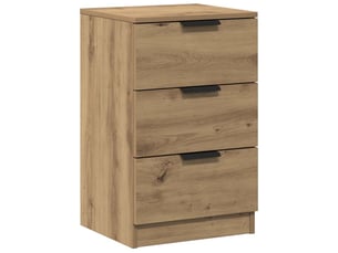 Table de chevet chêne artisanal 40x36x65 cm bois d'ingénierie