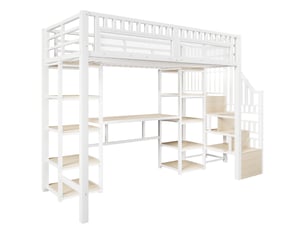 Lit mezzanine 90x200 cm <strong></strong>  <strong></strong> coloris blanc