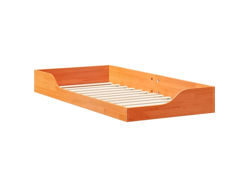 Lit simple- lit adulte - cadre de lit brun 100 x 200 cm pin massif - Conforama C