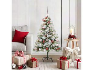 Sapin de noël - arbre de noël artificiel vert et blanc 120 cm