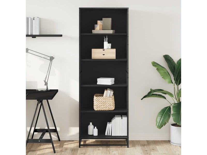  Bibliothèque, meuble de rangement salon noir 60x35x170,5 cm bois d'ingénierie  - Conforama C