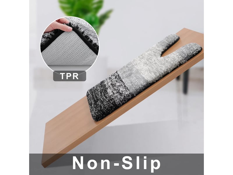  Tapis wc en u en microfibre antidérapant - 20 x 24 pouces - noir  - Conforama D