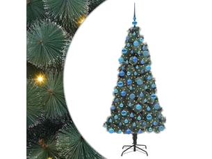 Sapin de noël, arbre de noël artificiel pré-éclairé avec ensemble de boules shl299