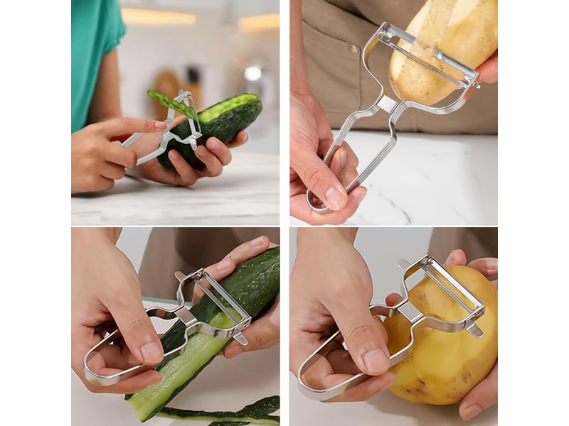 Éplucheur en y en acier inoxydable, économe pour légumes volumineux, fruits, eplucheur pomme de terre pour cuisine, lame mobile, 13*8cm - Conforama E