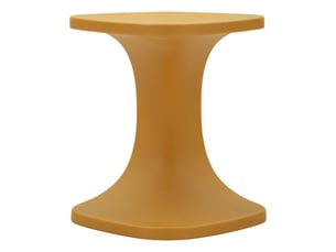 Table d'appoint ibiza en forme de c en plastique moutarde 42x42x52 cm