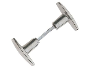 Bouton carré double en aluminium poli 67