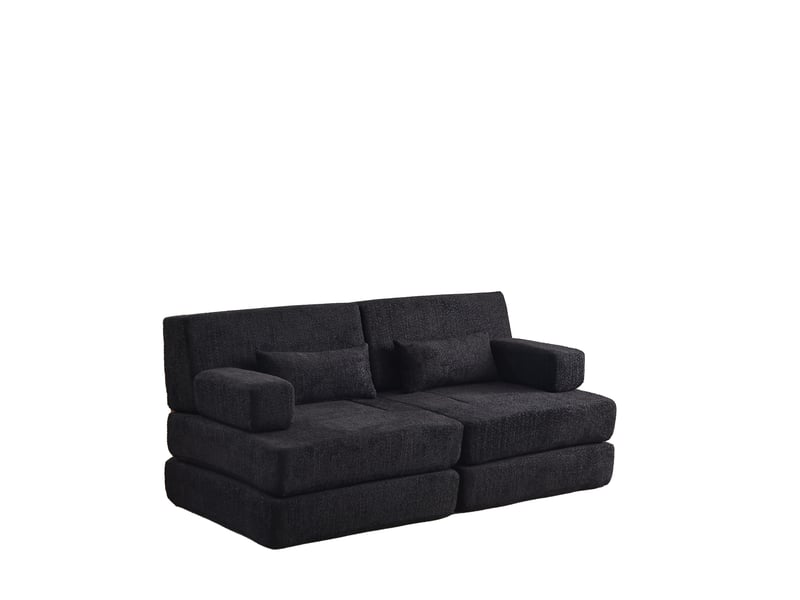  Canapé-lit convertible 2 places en chenille, canapé modulaire pliable, cadre en fer, convertible en lit d'appoint  - Conforama A