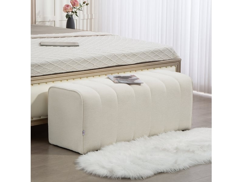  Banc de chambre 110x40x44 cm moderne bois crème  - Conforama B