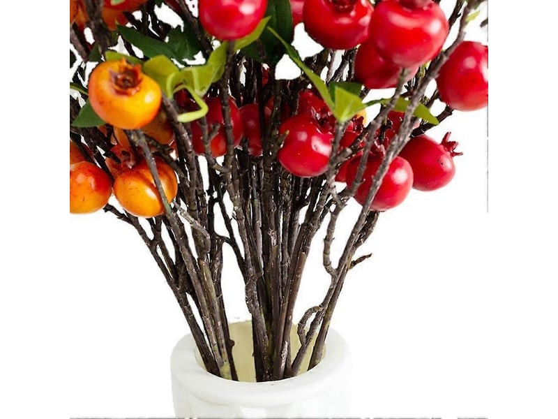  Nouvelle branche de grenadier avec feuilles, fleurs artificielles rouges, décoration pour la maison et le jardinjaune  - Conforama D