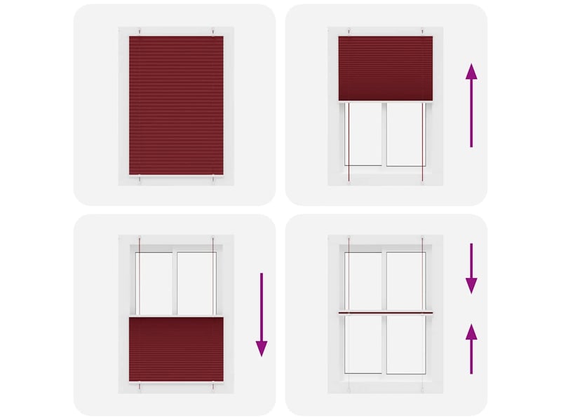 Store plissé, store de fenêtre rouge bordeaux 100x150 cm largeur du tissu 99,4 cm cf47019 - Conforama E