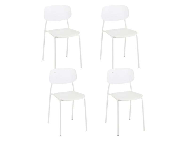  Lot de 4 chaises de cuisine empilables aza blanches 483-AZA-BLANC - Conforama A