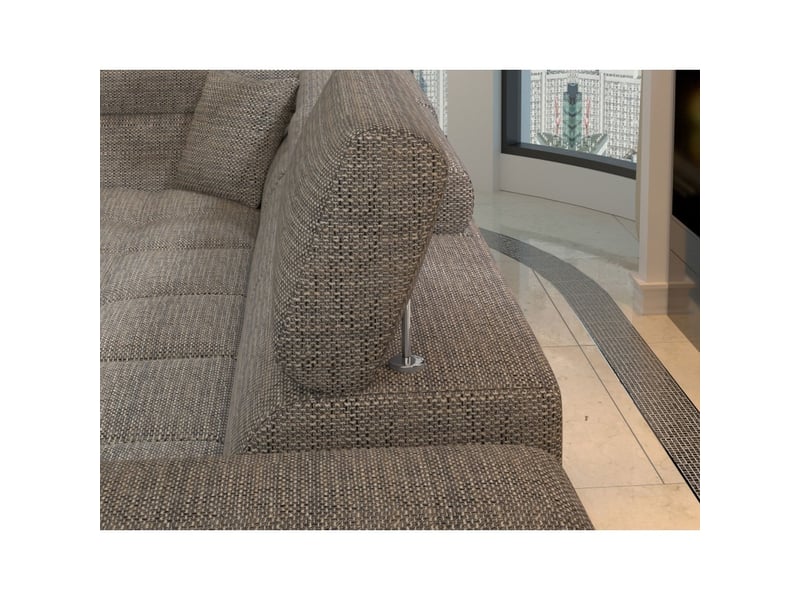  Canapé d'angle convertible palazzo 4 places gris et noir – angle droit avec 1 coussin  - Conforama E