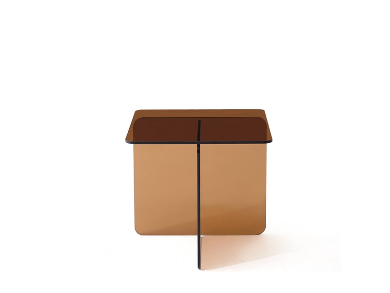  Table d'appoint 45x45x41 cm marron  - Conforama D