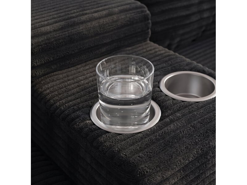 Canapé modulable en u 372x151x80 cm, 6 places, noir  - Conforama D