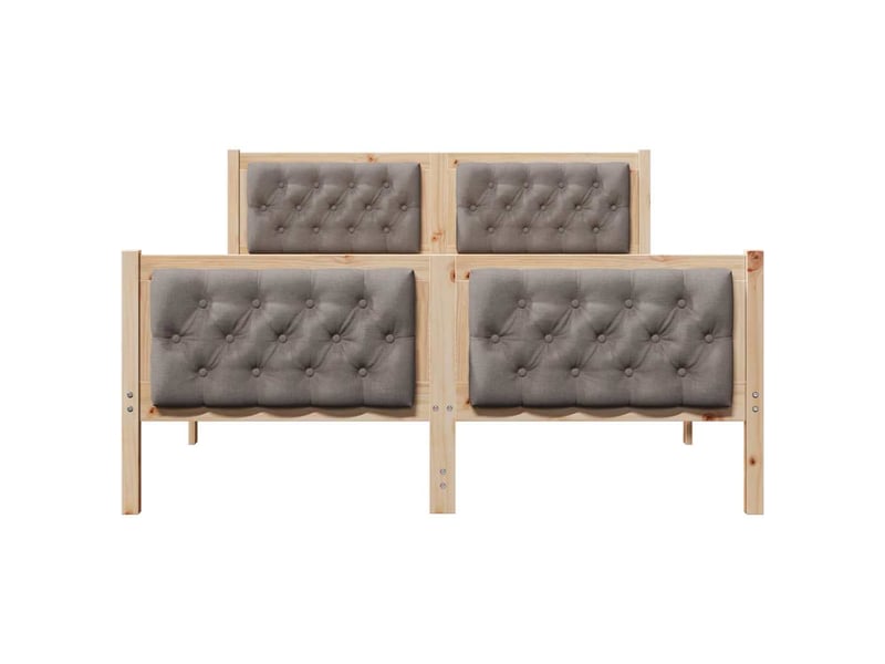 Lit double- lit adulte - cadre de lit avec tête de lit taupe 150 x 200 cm pin massif - Conforama D