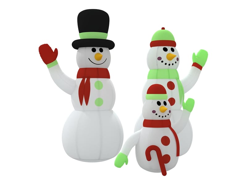 Famille de bonhomme de neige gonflable avec led 500 cm cf62188 - Conforama A
