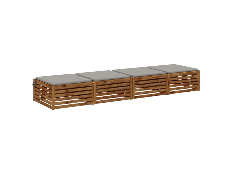  Lot de 4 coussins de siège, coussins d'assise soest 100 % polyester gris cf60436  - Conforama C
