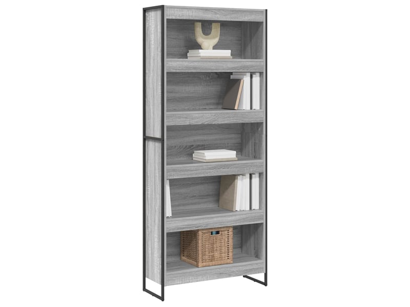 Bibliothèque, armoire à livres 80 x 30 x 189,5 cm bois d'ingénierie gris sonoma - Conforama C