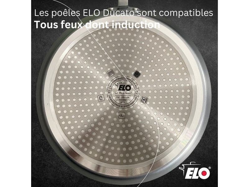 Poêle à crêpes 26 cm antiadhésive sans pfas elo ducato 6672626 - Conforama F