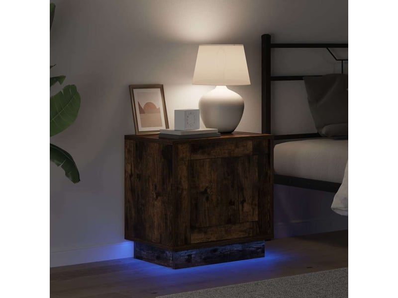Table de chevet - cabinet de chevet - table de nuit 2 pc chêne fumé 44 x 34,5 x 45 cm - Conforama D