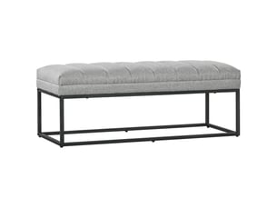 Banc de style industriel, banc de lit, pieds en métal, rose et noir