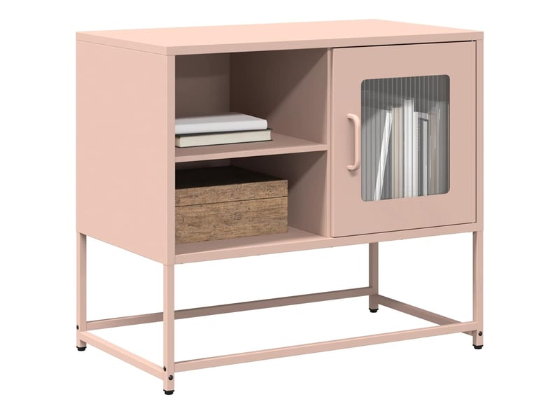  Meuble tv - banc tv - meuble de rangement rose 68x39x60,5 cm acier  - Conforama B