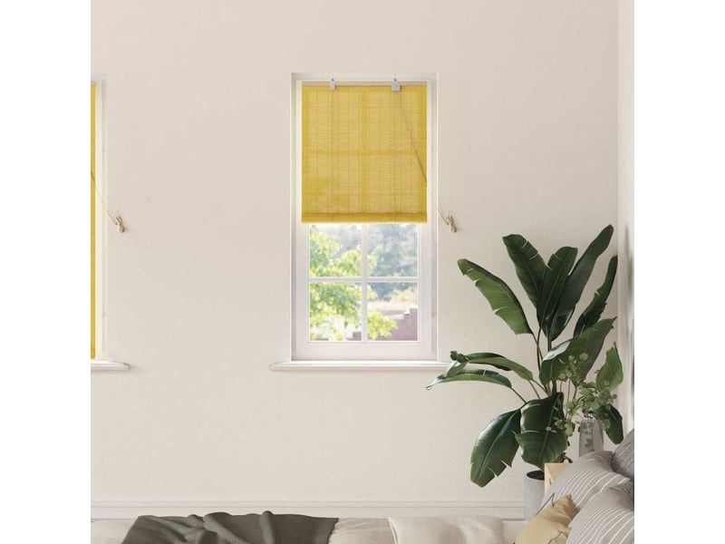 Store enrouleur, store à rouleau jaune 60 x 160 cm bambou cf45274 - Conforama B