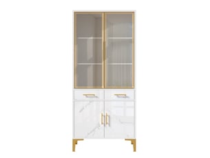 Vitrine coloris blanc 3 étagère(s) DZMDIP - 75 cmx170 cm