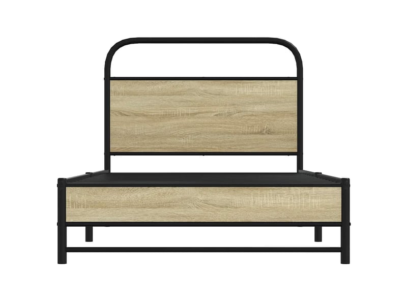  Lit simple- lit adulte -  cadre de lit sans matelas 100x200 cm chêne sonoma  - Conforama D