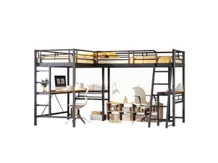 Lit superposé 2x90x200 cm <strong>HAUSS SPOLE</strong>  <strong></strong> coloris noir