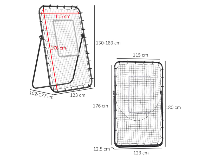  Jeu d'extérieur - métal - noir - pliable 123x73x178.5cm - Conforama D