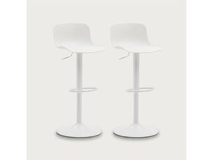 Lot de 2 tabourets de bar hauts pivotants et réglables bora bora - blanc